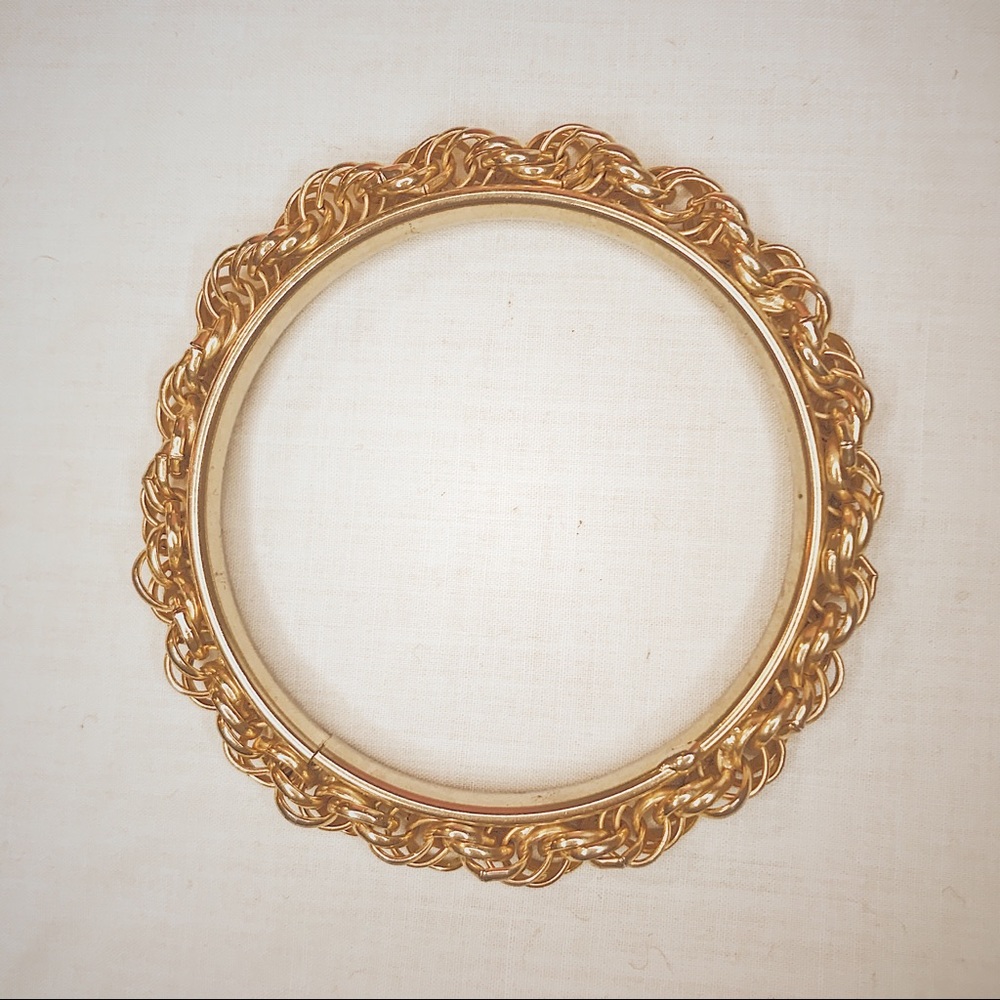 Weave Chain Design Gold Tint Bracelet